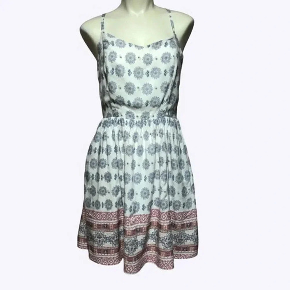 Garage Summer Spaghetti Strap Lightweight Patterned Dress Size Large - Picture 1 of 12
